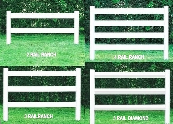 3-Rail White Color PVC Horse Fence with European Style for Farm and Ranch