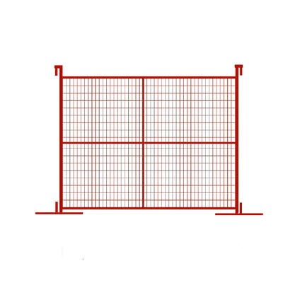Canada Market 50x100mm Metal Temporary Fence Panels With Red Color