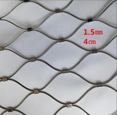 SS304 Stainless Steel Ferrule Flexible Zoo Wire Rope Net