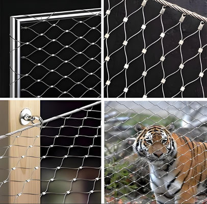 7x19cm Hole SS316 Flexible Stainless Steel Wire Rope Mesh For Aviary