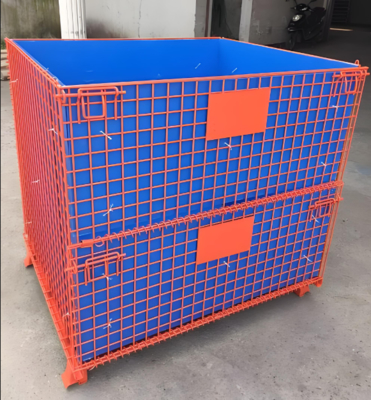 Powder Coating Stackable Steel Pallet Cage For Efficient Warehouse