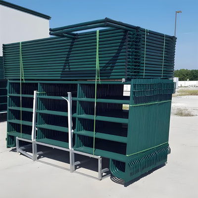 Temporary 5 Rails Hot Dipped Galvanized Cattle Fence Panel 1.8m Height Portable Livestock Corral System