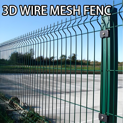 Easily Assembled Decorative Galvanized PVC Coated 6FT High V Mesh Security Fence Panel RAL6005 Green 50x200mm System
