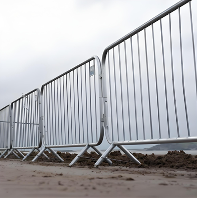 Heavy Duty Crowd Control Barrier Galvanized Steel Safety Barricade Fence 1.1m Height 2m Length