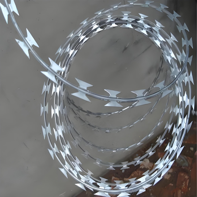 CBT-65 Galvanized Razor Barbed Wire with 500mm Outer Diameter for Secure Perimeter Fencing
