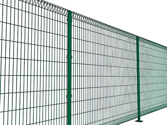 Powder Coated RAL6005 Color Metal Wire Mesh Fencing For Railway Protection