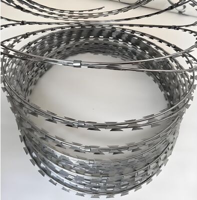 Hot-dipped Galvanized 450mm Outdiameter Razor Barbed Wire with High Tensile Strength for Security Fencing