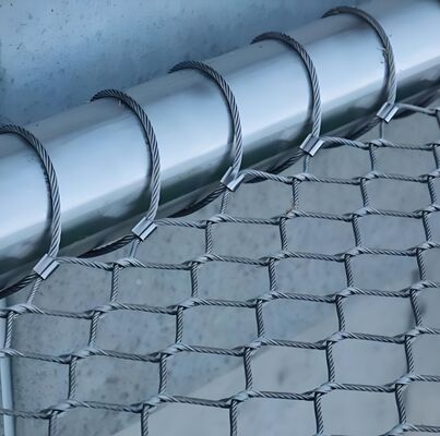High Transparency SS304 Stainless Steel Wire Rope Mesh with 7x19cm Mesh Hole for Zoo Safety