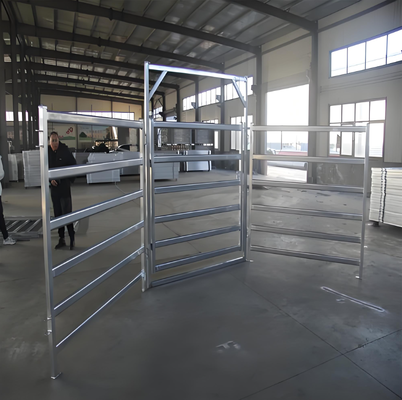 6 Rails Hot Dipped Galvanized Cattle Fence Panel 1.8m Height Portable Livestock System