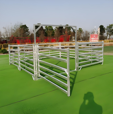 Hot Dipped Galvanized 6 Rails 10 Foot High Heavy Duty Cattle Fence Panel for Livestock Corral