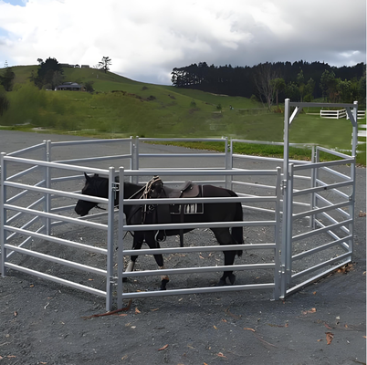 Easy Install 5 Rails Hot Dipped Galvanized Cattle Fence Panel 1.8m Height Heavy Duty Livestock Corral Fence System