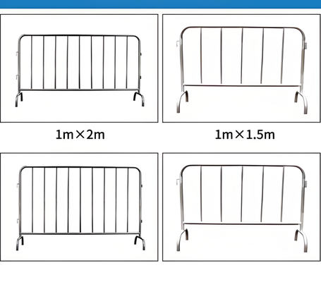 Temporary Crowd Control Barrier Safety Steel Barricade 1.1m Height Event Fencing Portable