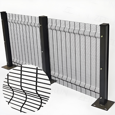 358 High Security Anti Climb Fence Galvanized Steel Mesh Panel 2.4m Height 4mm Wire Diameter