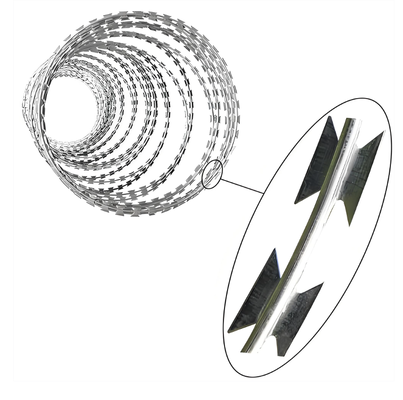 Galvanized Steel Plate Razor Barbed Wire with 500mm Outer Diameter and High Tensile Strength for Secure Fencing