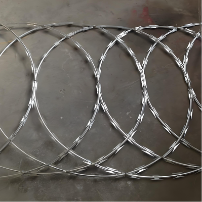 CBT-65 Hot Dipped Galvanized Razor Barbed Wire with 500mm Outer Diameter for Border Protection