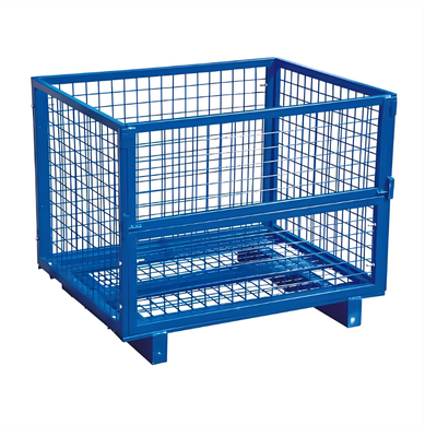 Wire Mesh Storage Cage 5.0mm Grid Size 5.8mm Wire Gauge Stack Up Fold Down 1200x800x1000mm