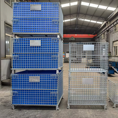 Hot-Dip Galvanized Wire Mesh Storage Cage 1000x200x840mm Anti-Rust Fold Down Knockdown